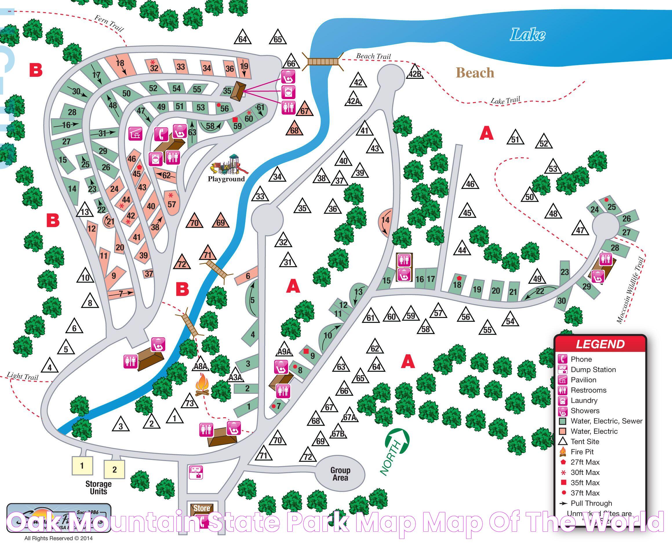 Oak Mountain State Park Map Map Of The World