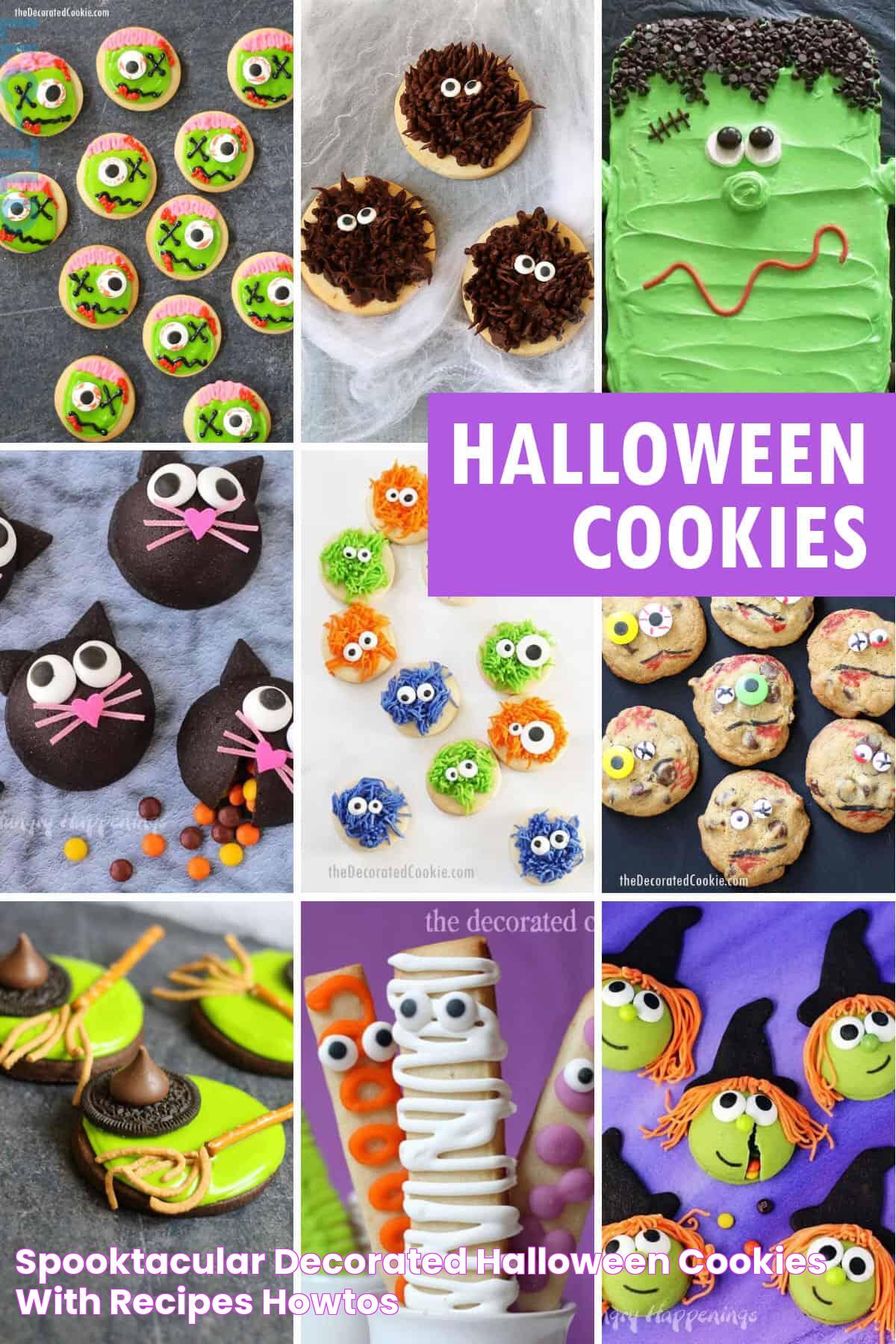 Spooktacular decorated Halloween cookies with recipes & howtos