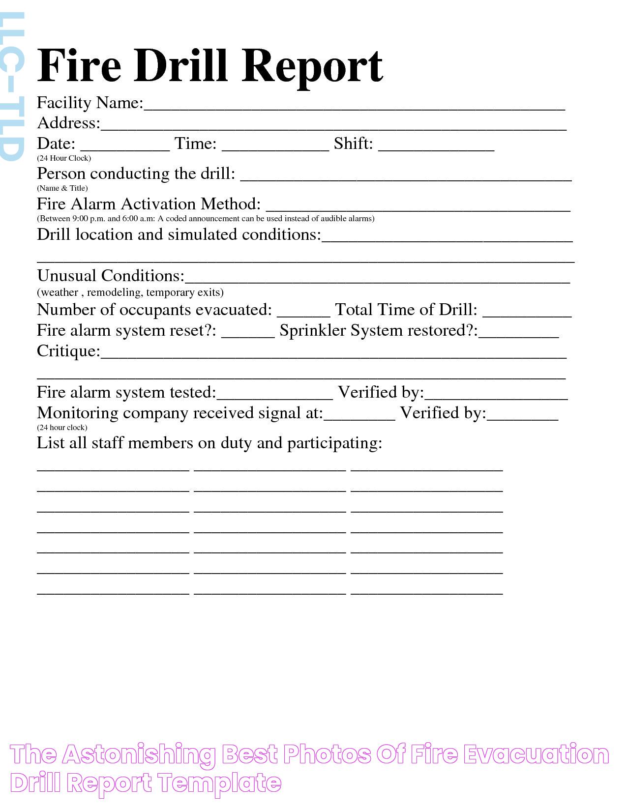 The astonishing Best Photos Of Fire Evacuation Drill Report Template