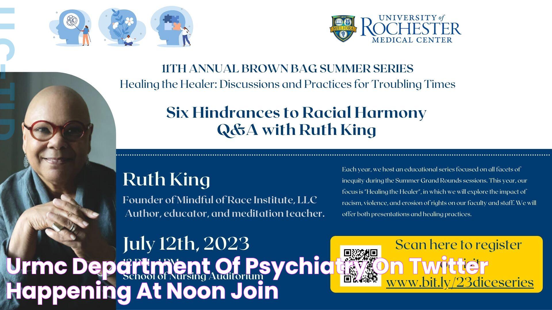 URMC Department of Psychiatry on Twitter "Happening at noon! Join