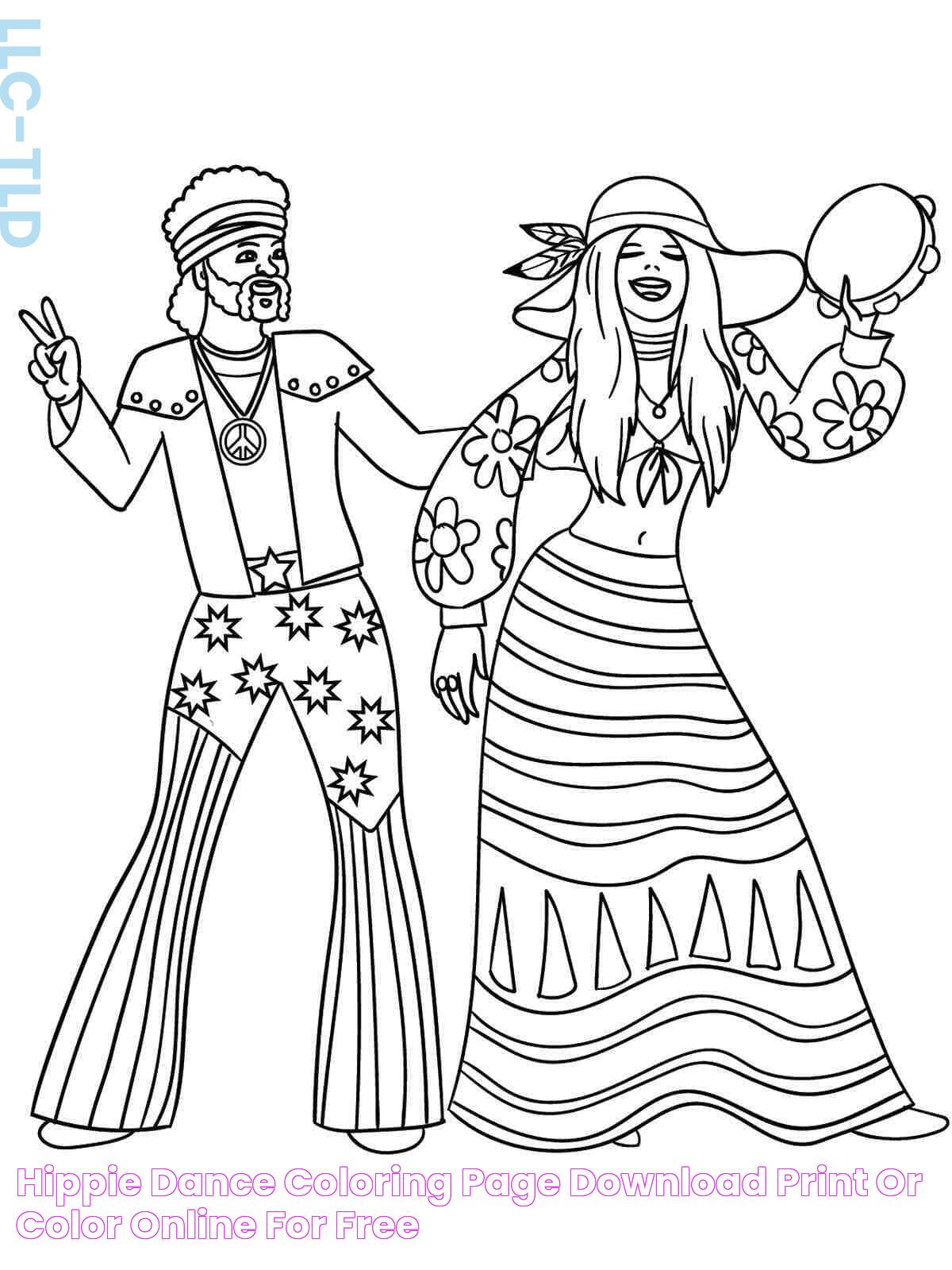 Hippie Dance coloring page Download, Print or Color Online for Free