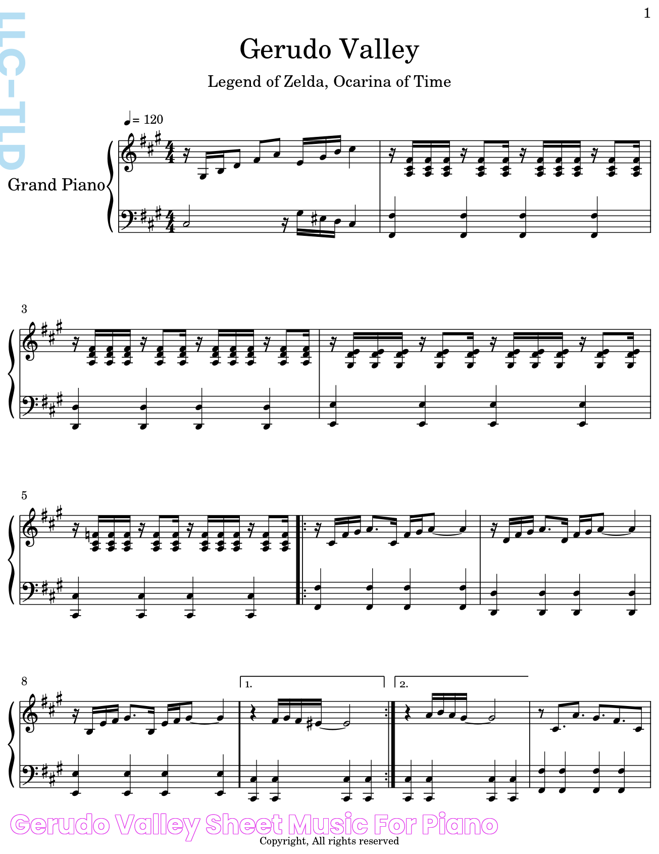 Gerudo Valley Sheet music for Piano