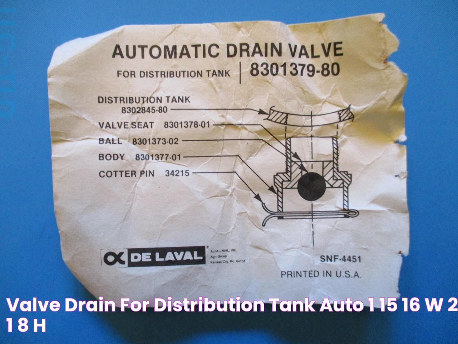 Valve, Drain for Distribution Tank, Auto, 1 15/16″W, 2 1/8″H