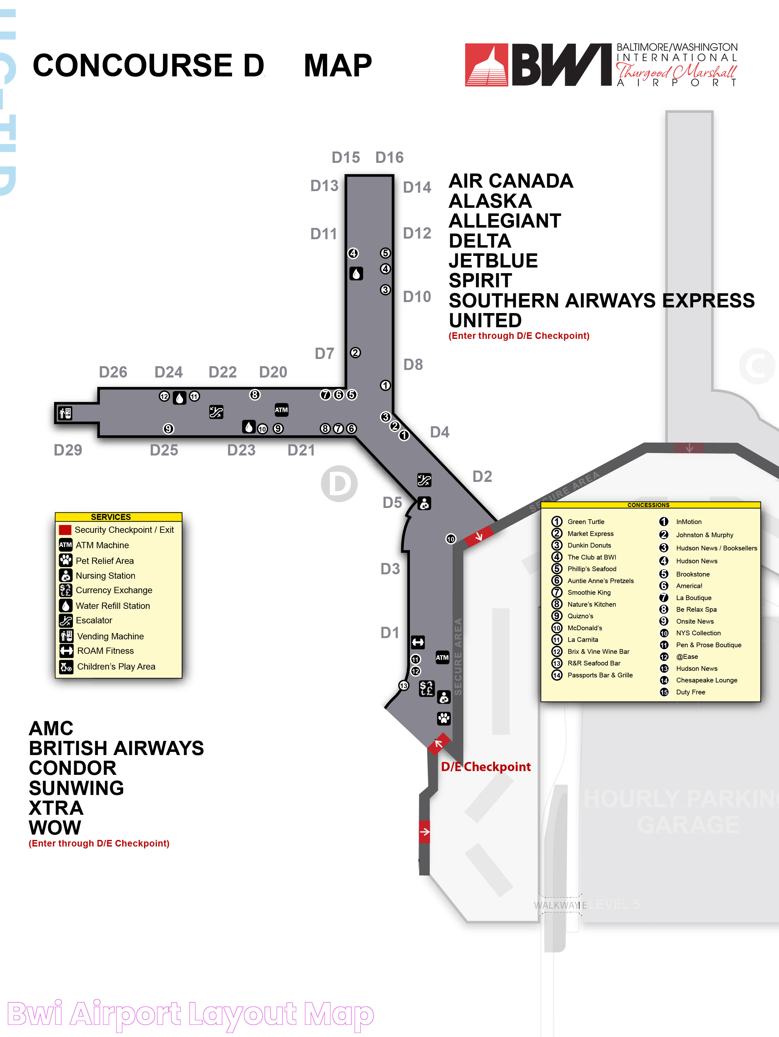 Bwi Airport Layout Map