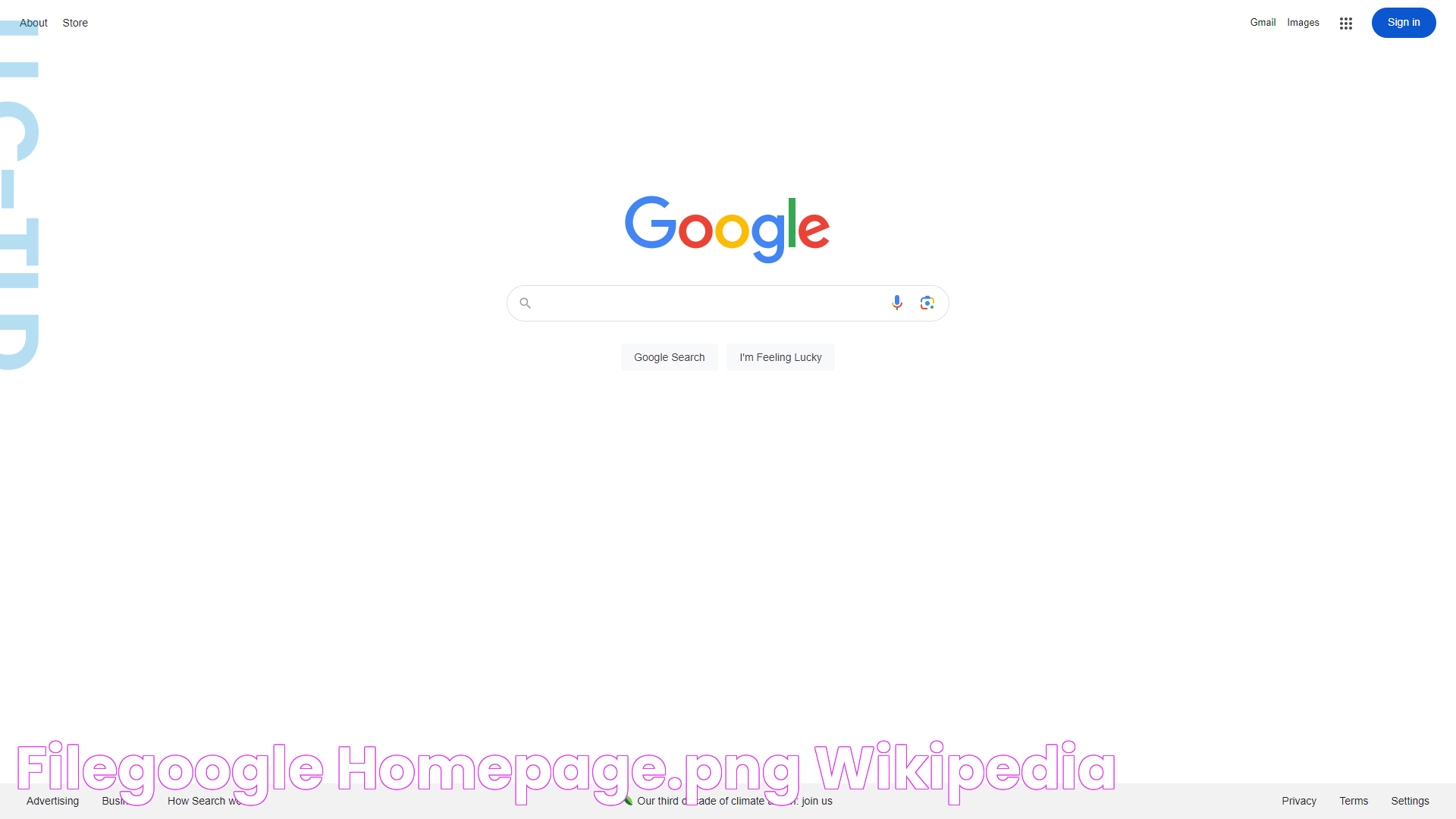 FileGoogle Homepage.PNG Wikipedia