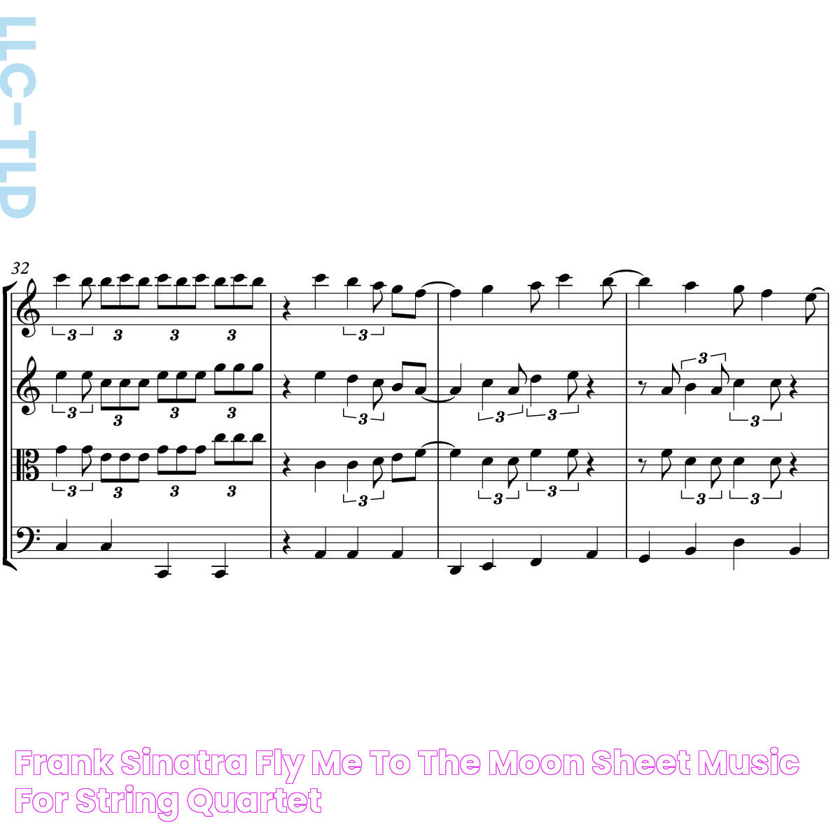 Frank Sinatra Fly me to the Moon Sheet Music for String Quartet