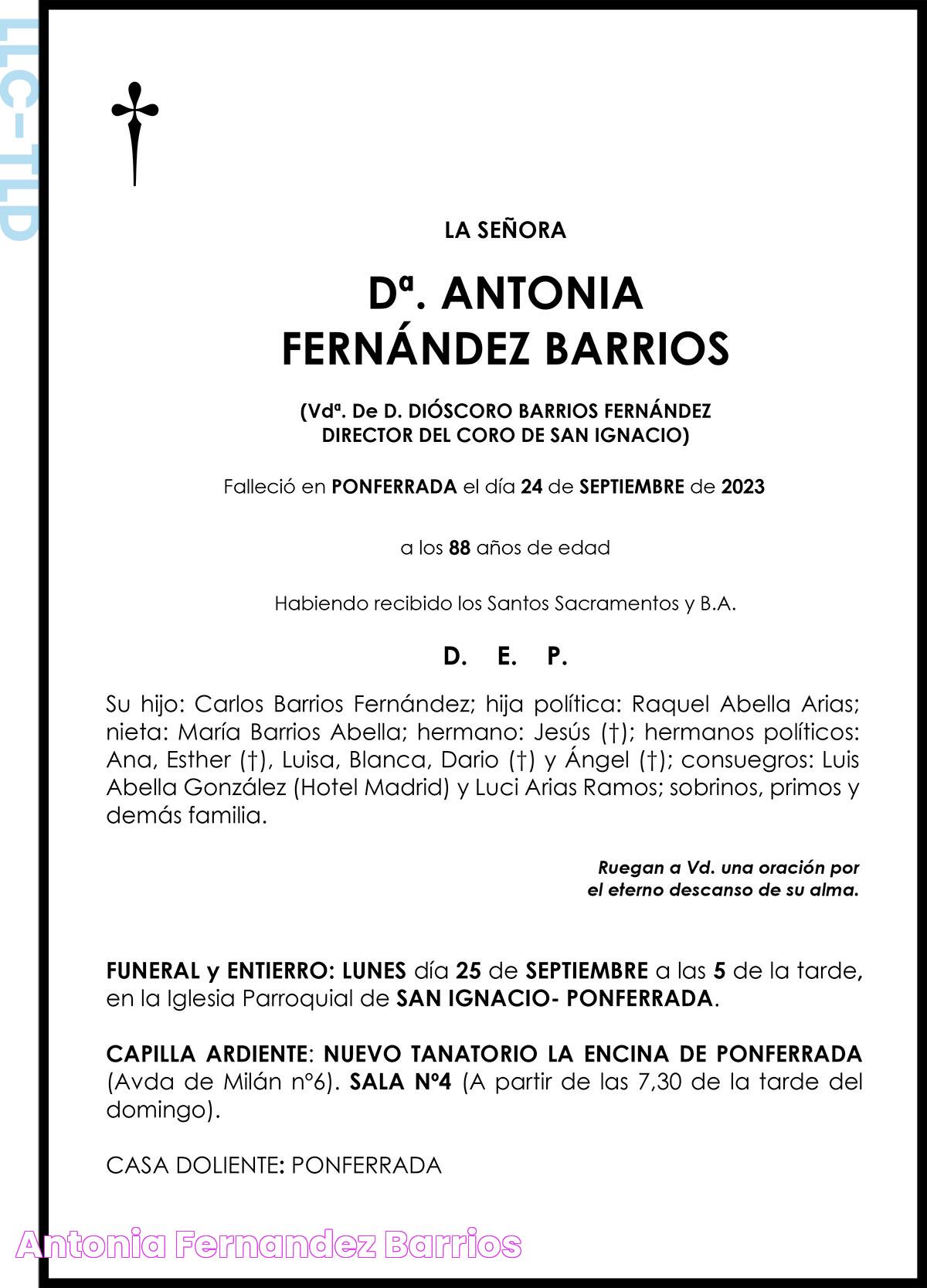 ANTONIA FERNANDEZ BARRIOS