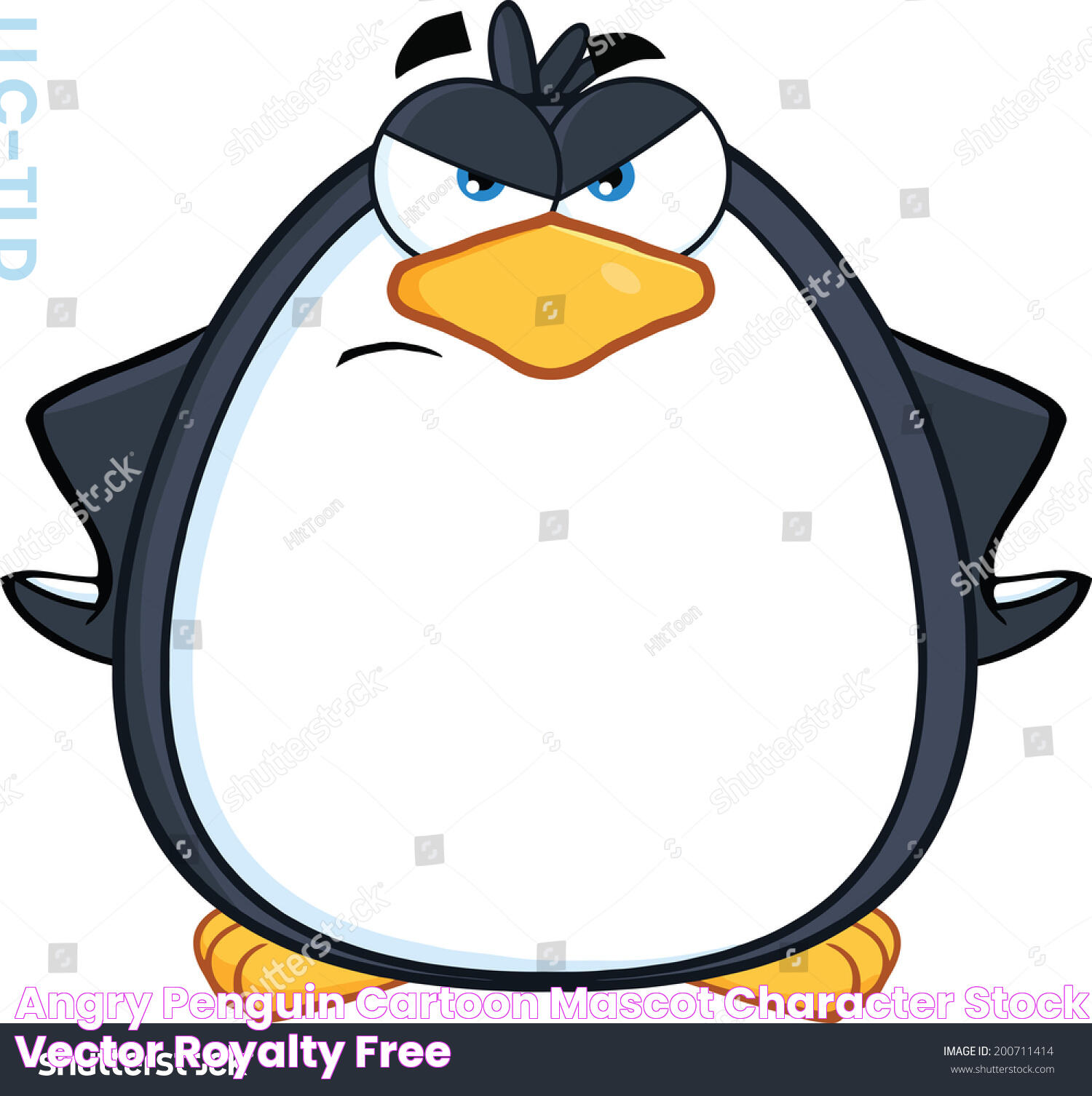 Angry Penguin Cartoon Mascot Character Stock Vector (Royalty Free