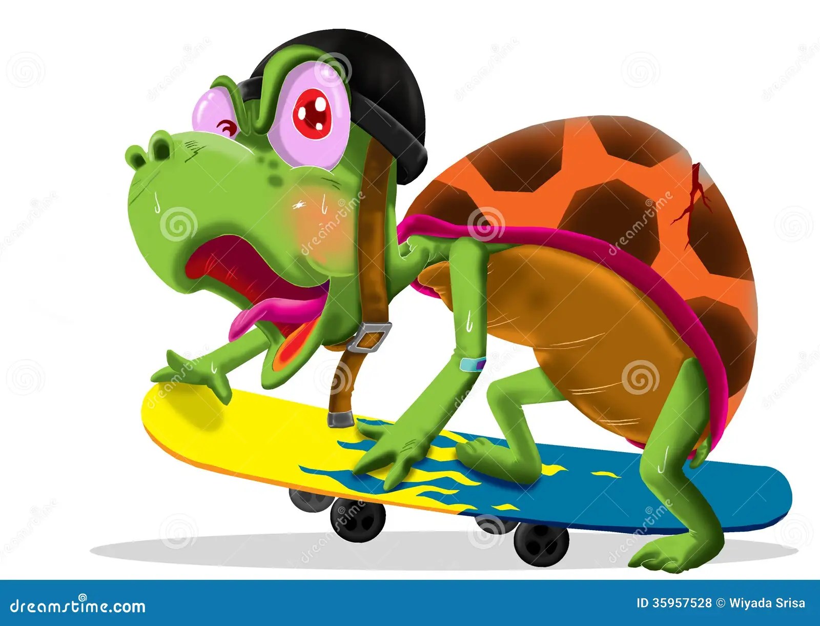 Turtle With Skateboard Stock Photography 35957528