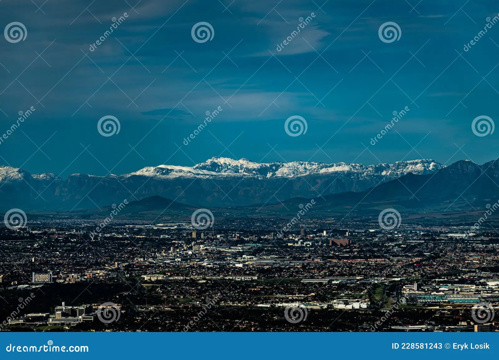 Winter and Snow in Cape Town, South Africa Editorial Stock Photo