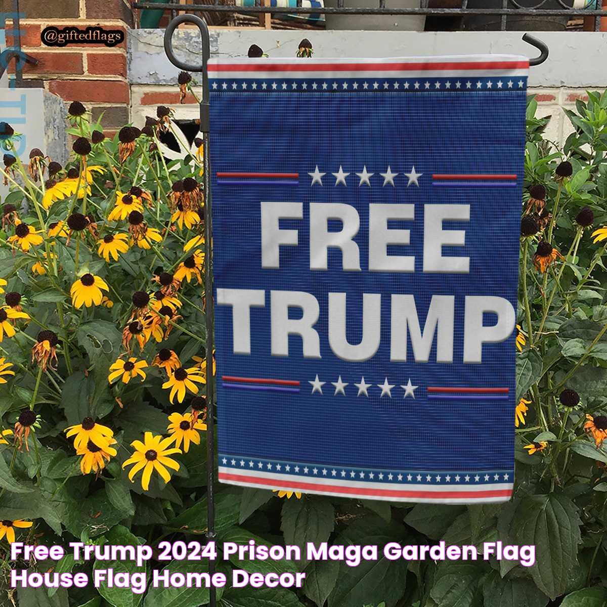 Free Trump 2024 Prison Maga Garden Flag, House Flag, Home Decor