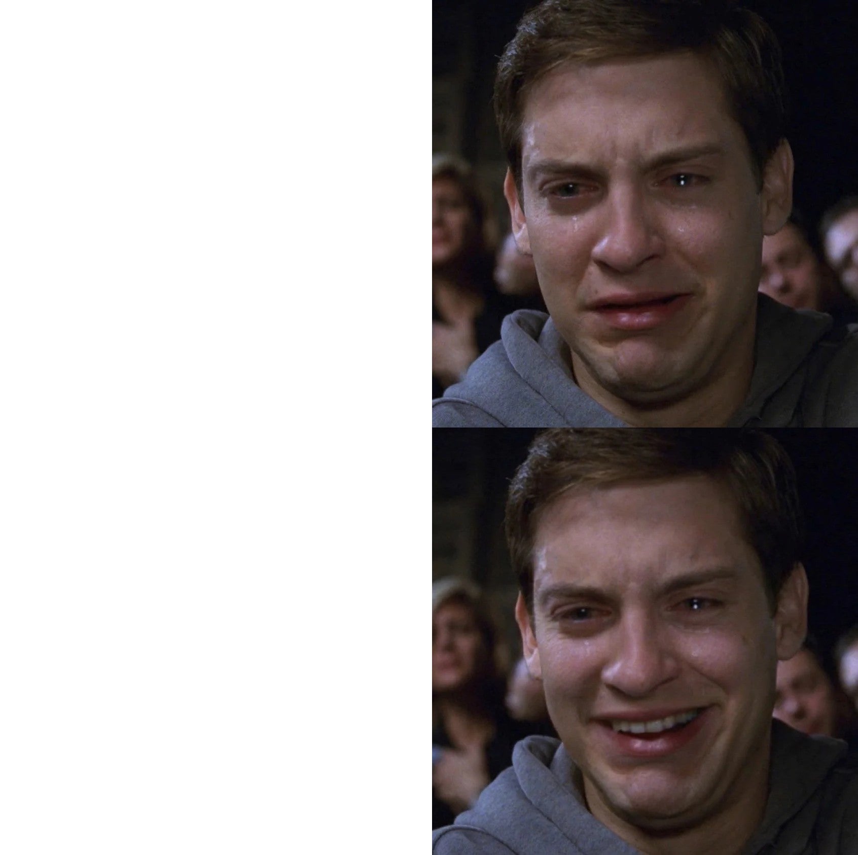 Crying Peter Parker Blank Template Imgflip