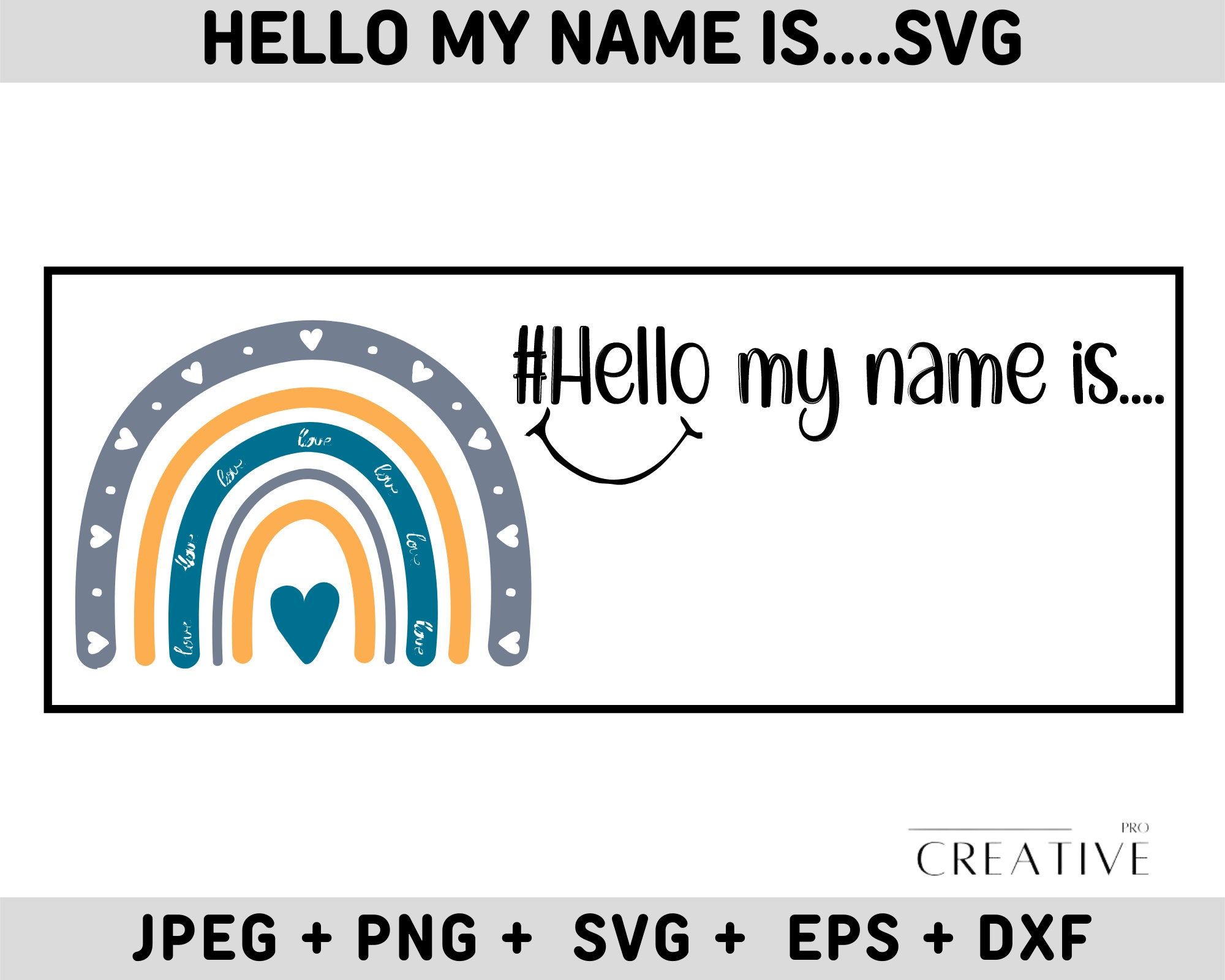 Hello My Name is SVG Name Tag Svg Name Label Svg Hello Etsy in 2022