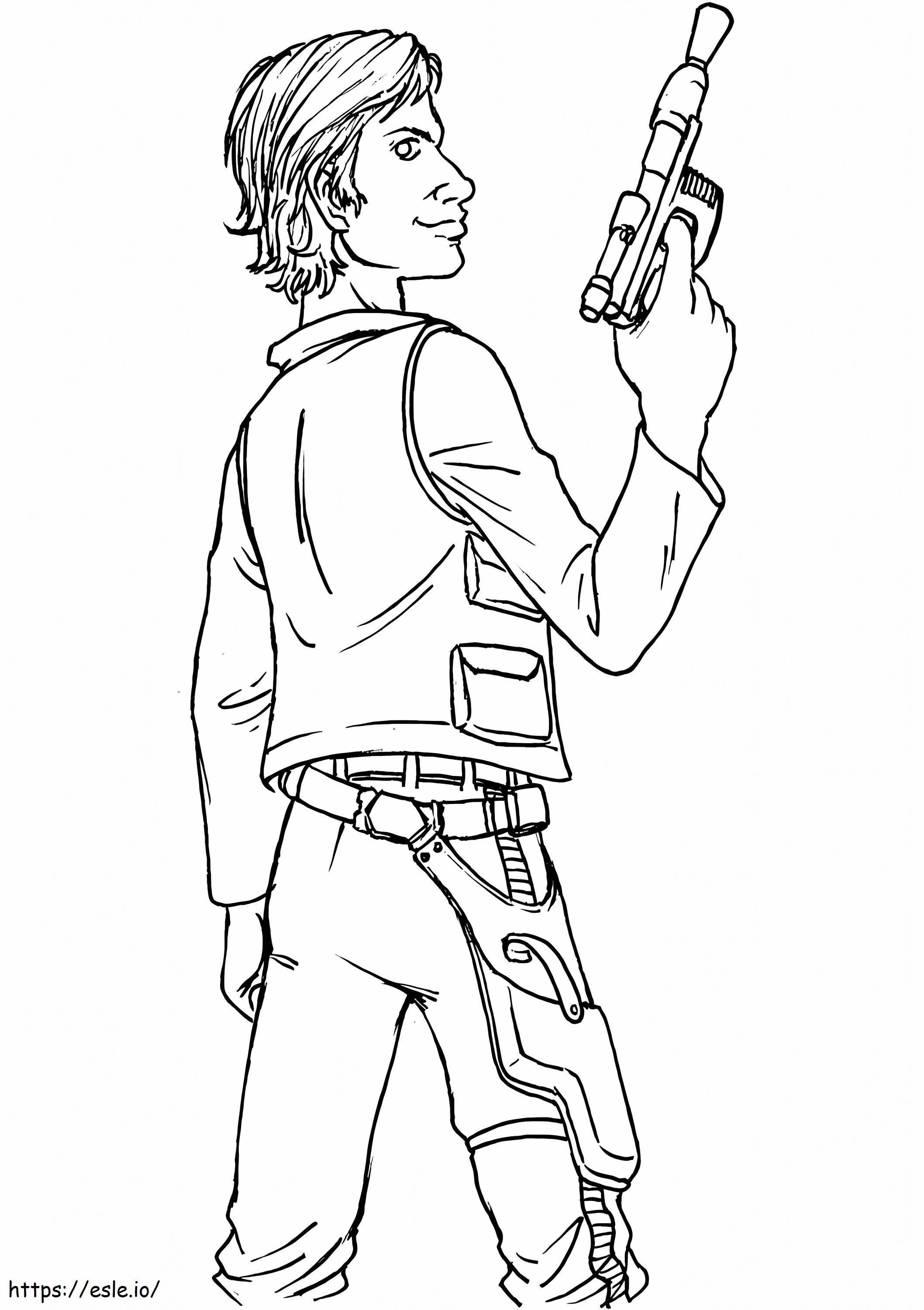 Han Solo Star Wars coloring page