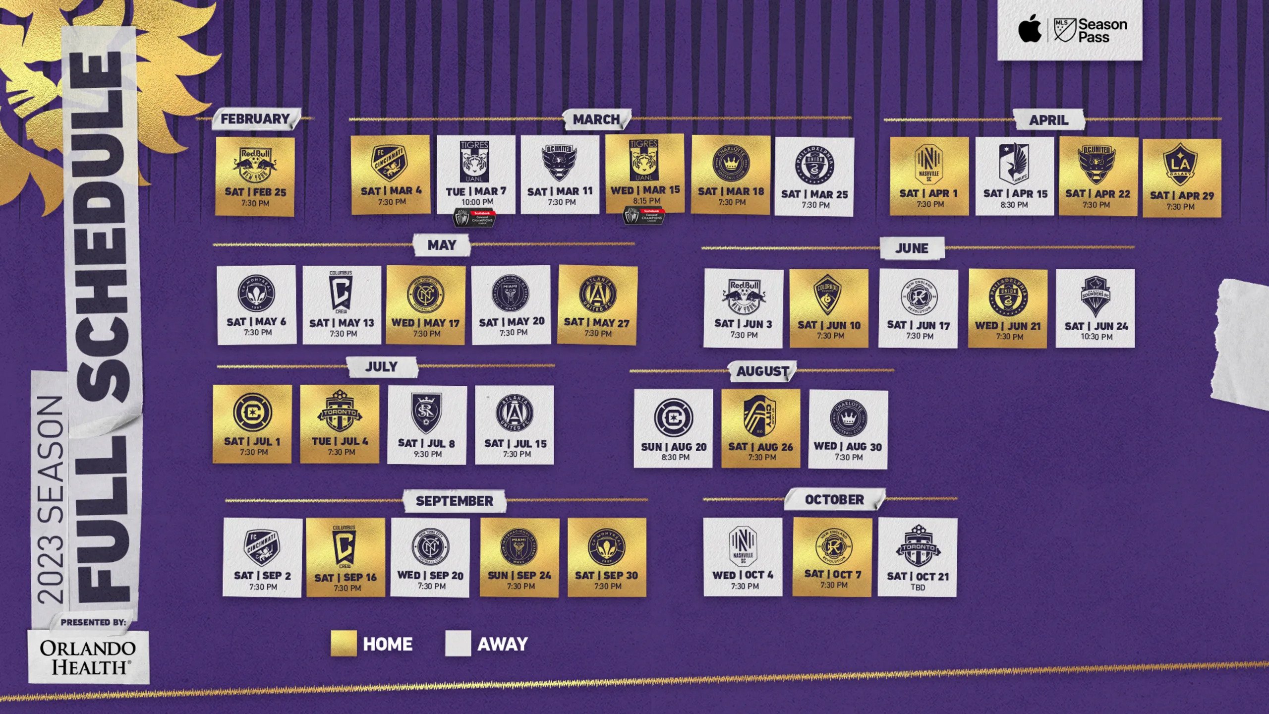 Orlando City SC's complete 2023 MLS schedule revealed