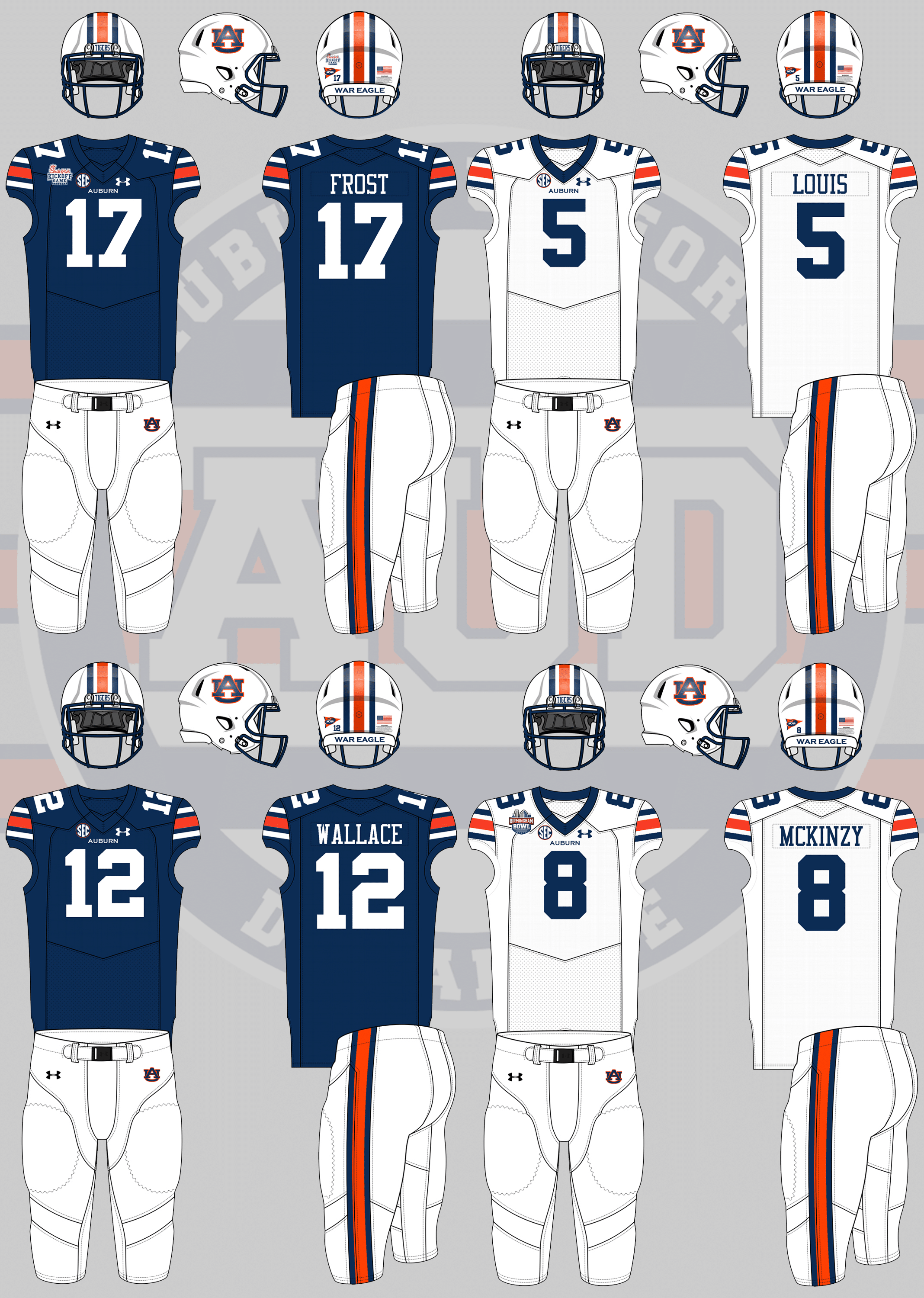 Auburn Tigers Football Uniform History Auburn Uniform Database