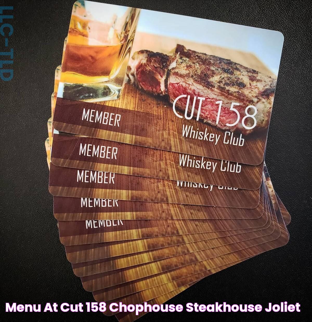 Menu at CUT 158 Chophouse steakhouse, Joliet