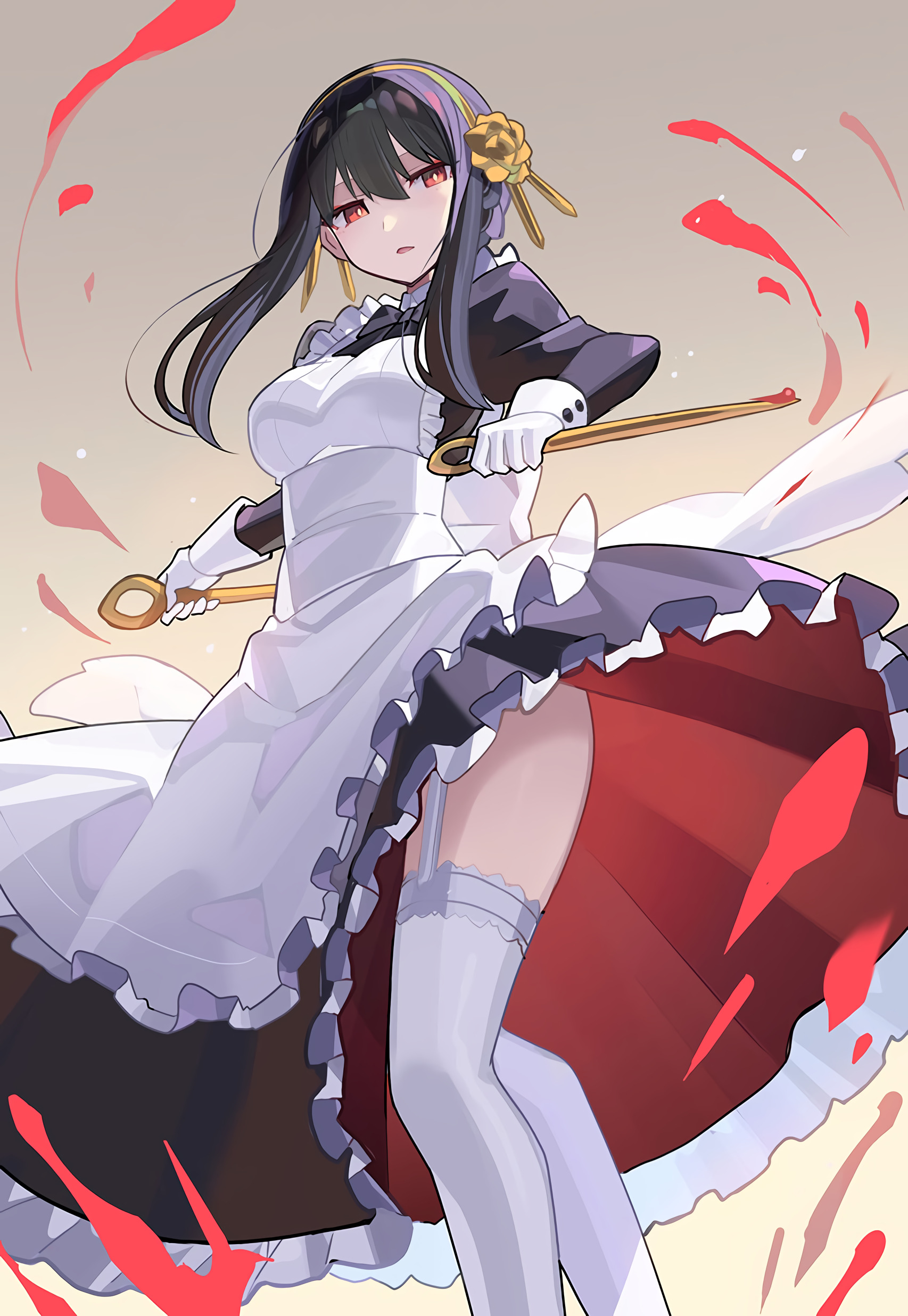 Anime Anime Girls Spy X Family Yor Maid Maid Outfit Weapon