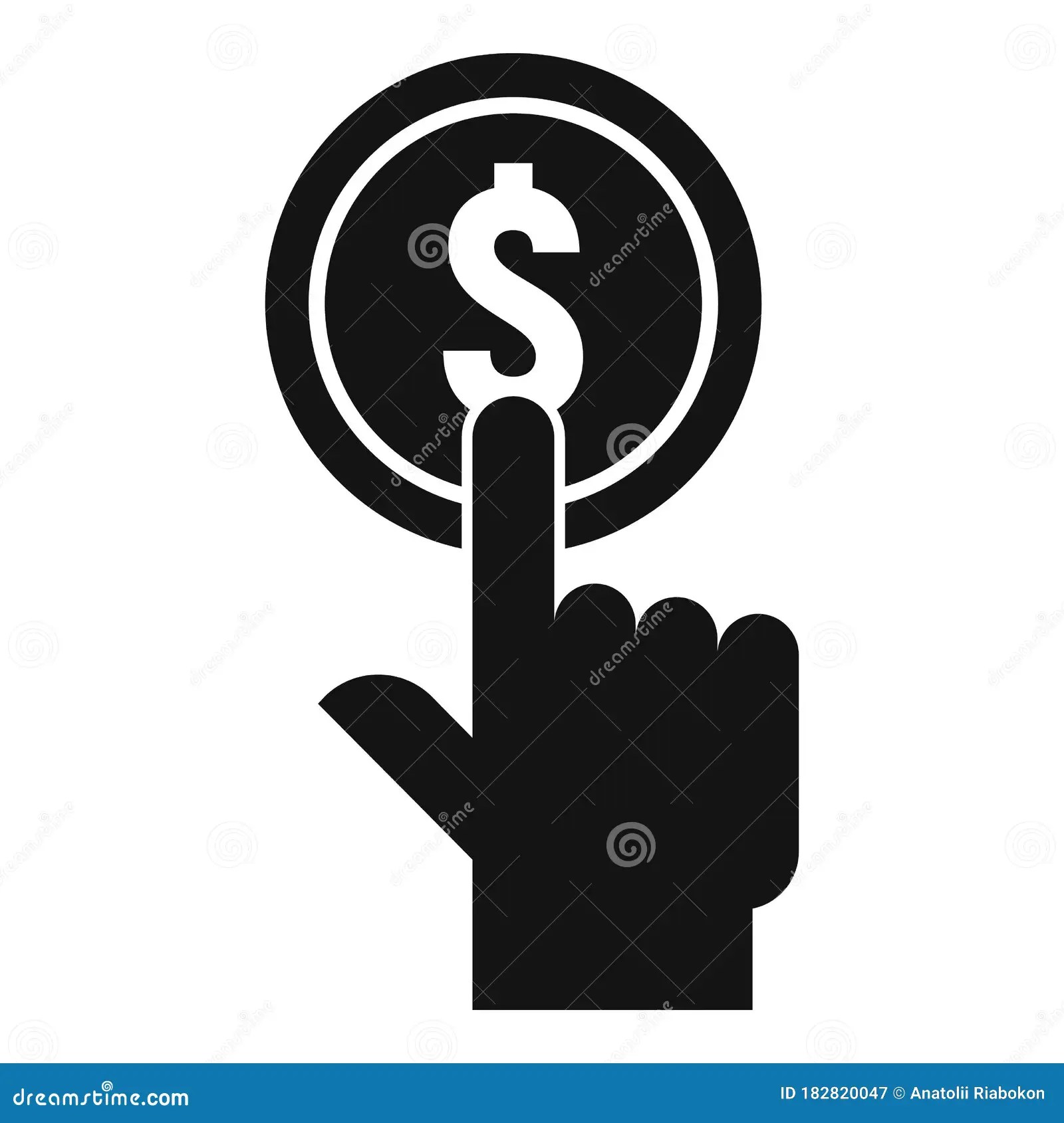 Push Coin Cash Back Icon, Simple Style Stock Vector Illustration of