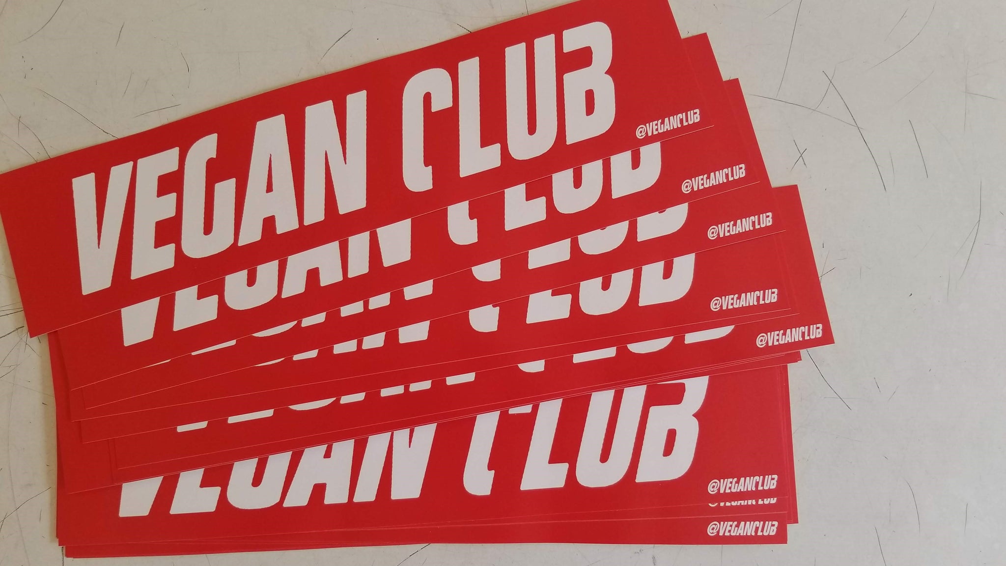 2 Large Vegan Club Stickers